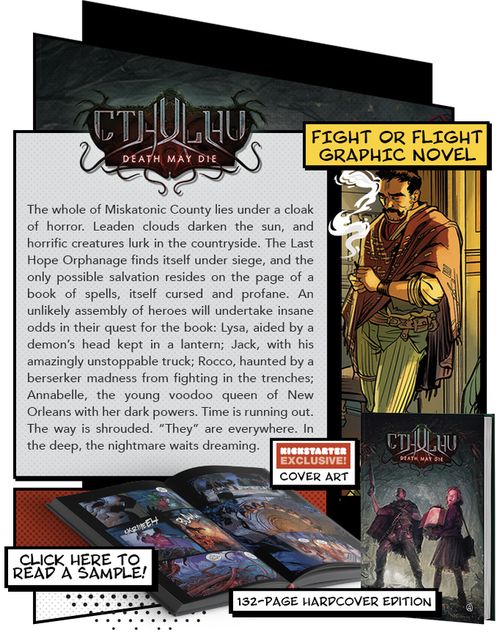 Обложка игры Cthulhu: Death May Die Fight or Flight Comic Book