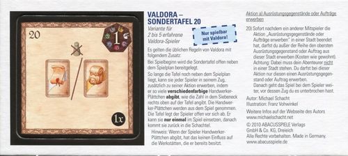 Обложка игры Valdora Special Board 20