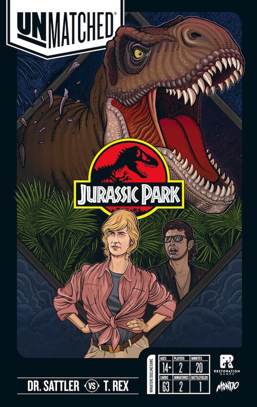 Обложка игры Unmatched: Jurassic Park - Sattler vs. T-Rex